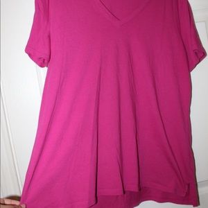 Pink V-neck T-shirt